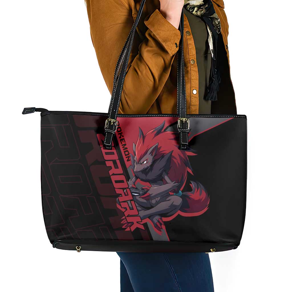 Zoroark Poké Leather Tote Bag Dark Neon Anime Style