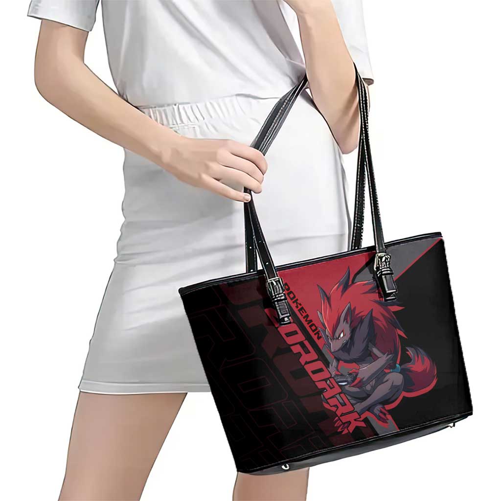 Zoroark Poké Leather Tote Bag Dark Neon Anime Style