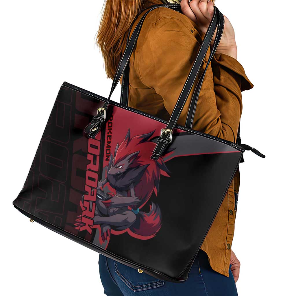 Zoroark Poké Leather Tote Bag Dark Neon Anime Style