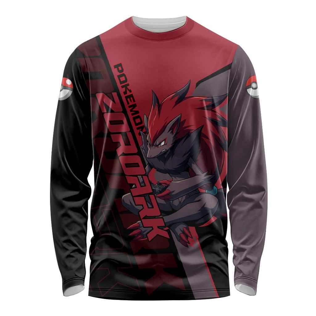 Zoroark Poké Long Sleeve Shirt Dark Neon Anime Style