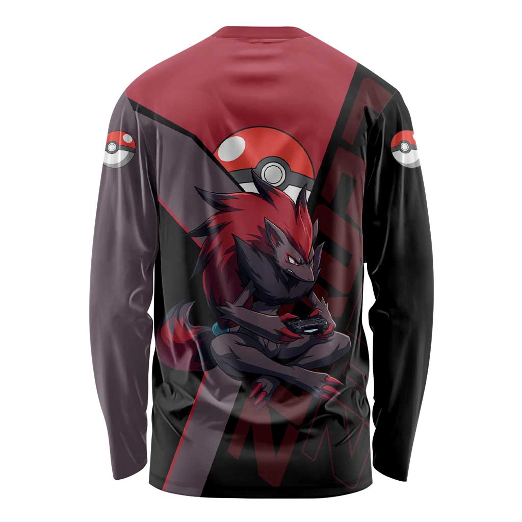 Zoroark Poké Long Sleeve Shirt Dark Neon Anime Style