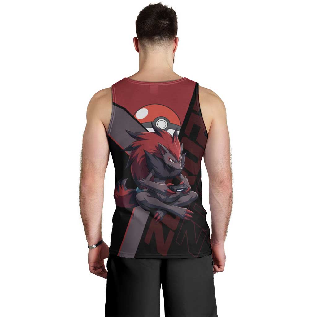 Zoroark Poké Men Tank Top Dark Neon Anime Style