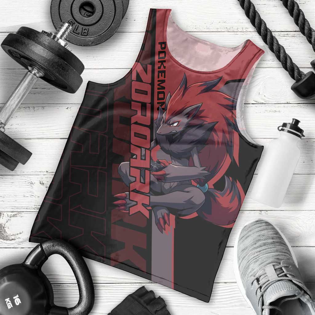 Zoroark Poké Men Tank Top Dark Neon Anime Style