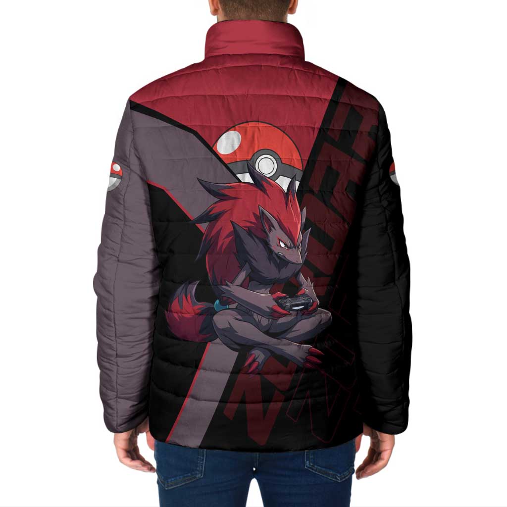 Zoroark Poké Padded Jacket Dark Neon Anime Style