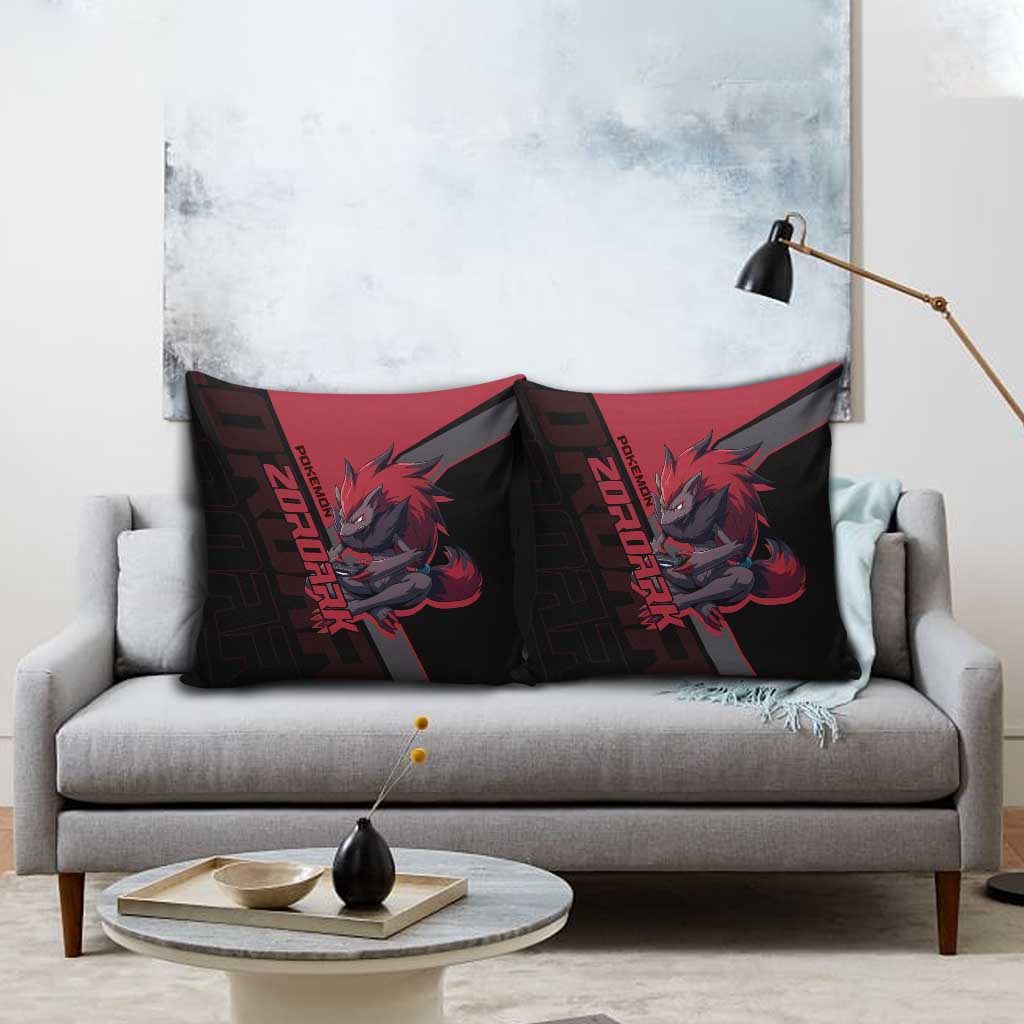 Zoroark Poké Pillow Cover Dark Neon Anime Style