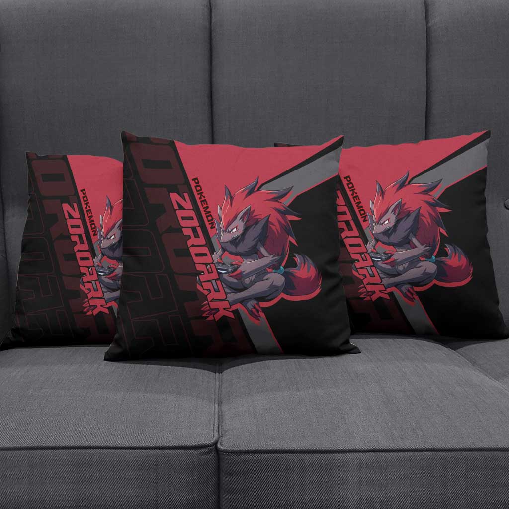 Zoroark Poké Pillow Cover Dark Neon Anime Style