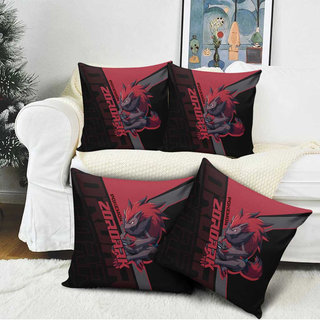 Zoroark Poké Pillow Cover Dark Neon Anime Style