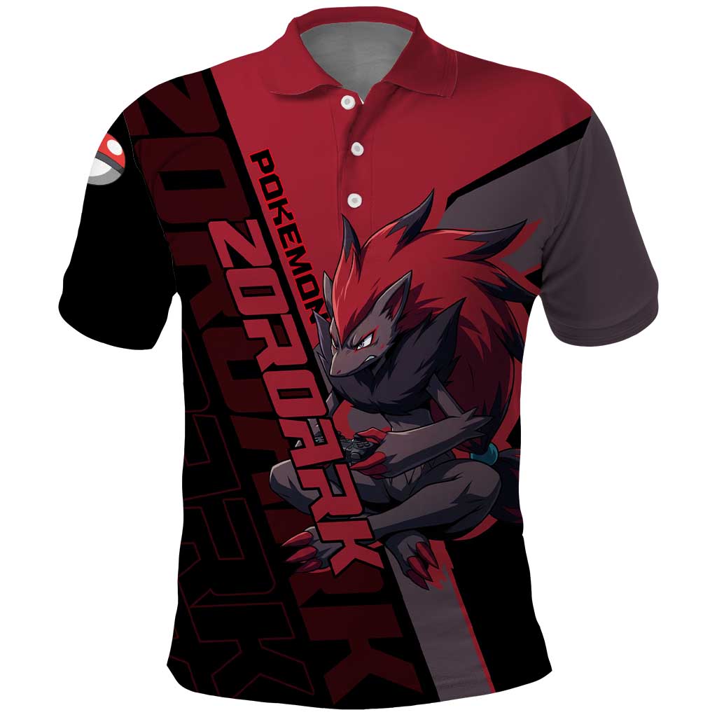 Zoroark Poké Polo Shirt Dark Neon Anime Style