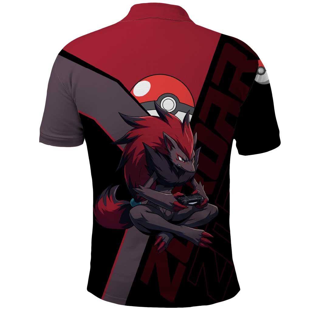 Zoroark Poké Polo Shirt Dark Neon Anime Style