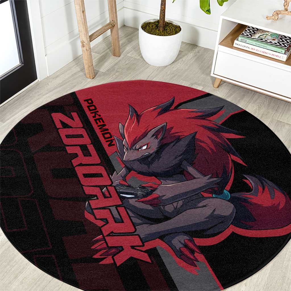 Zoroark Poké Round Carpet Dark Neon Anime Style