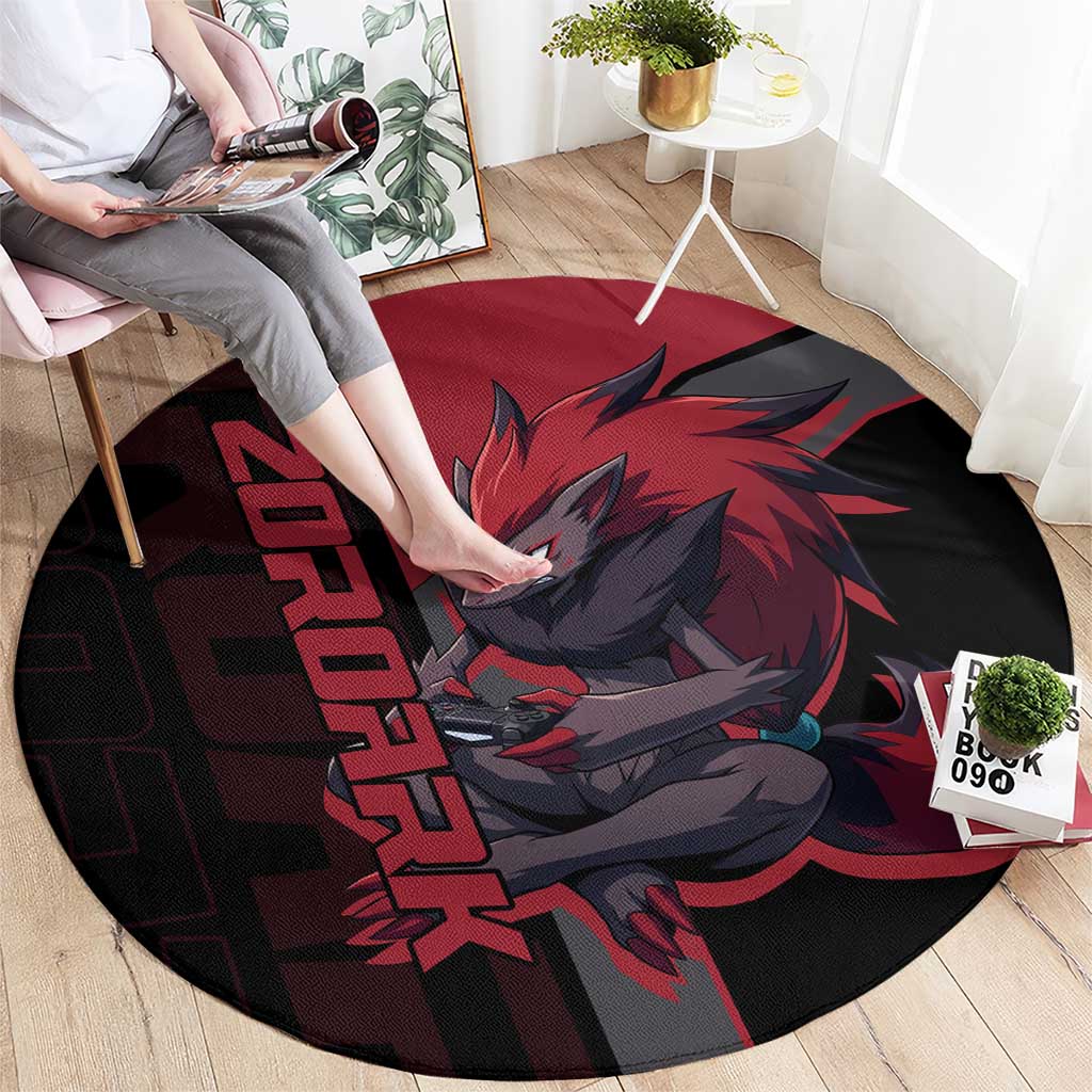 Zoroark Poké Round Carpet Dark Neon Anime Style