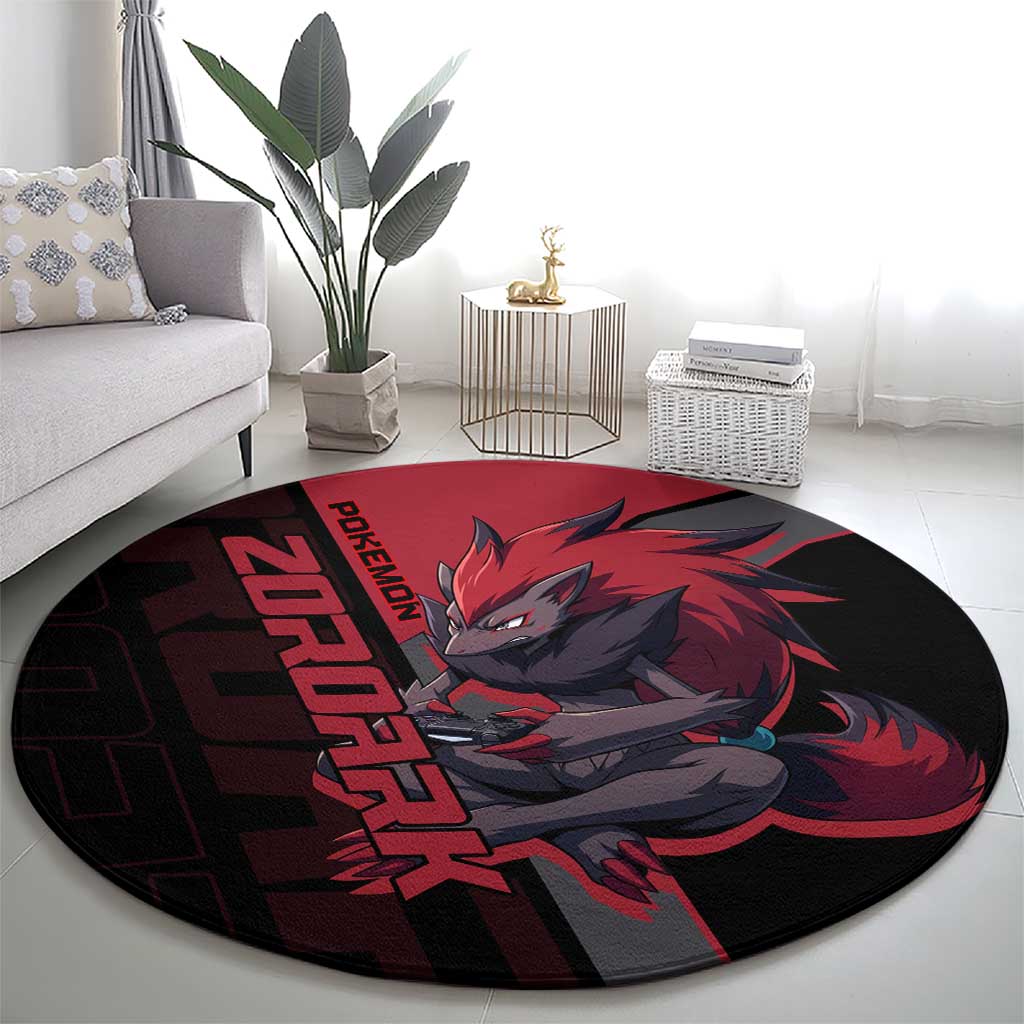 Zoroark Poké Round Carpet Dark Neon Anime Style