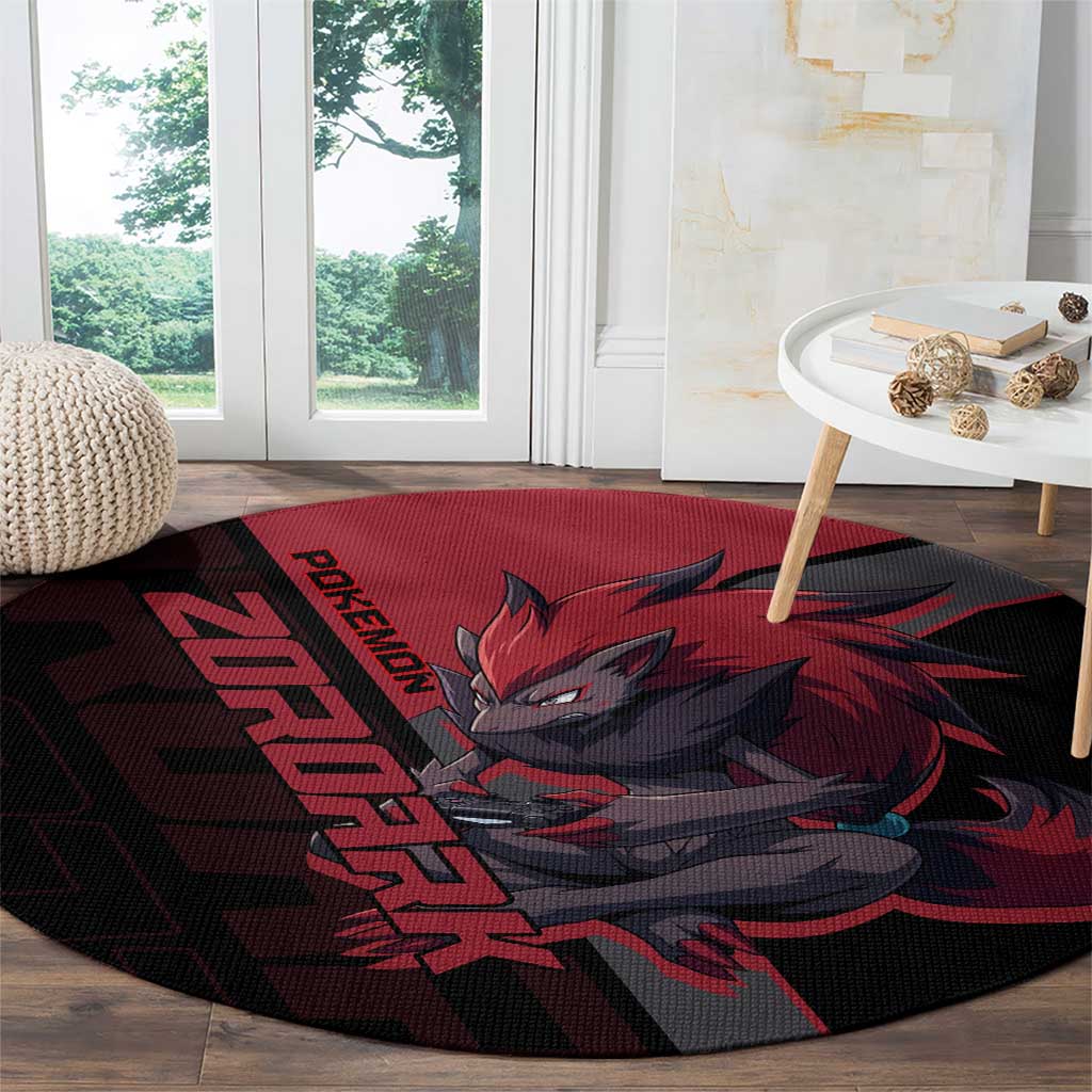 Zoroark Poké Round Carpet Dark Neon Anime Style