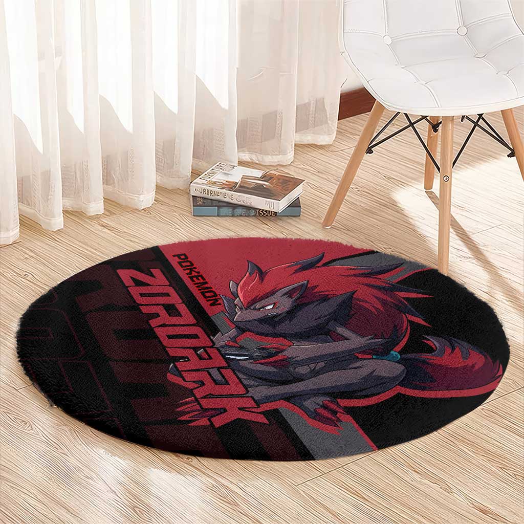 Zoroark Poké Round Carpet Dark Neon Anime Style