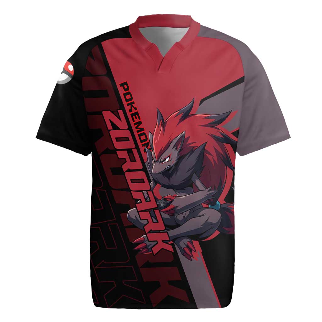 Zoroark Poké Rugby Jersey Dark Neon Anime Style