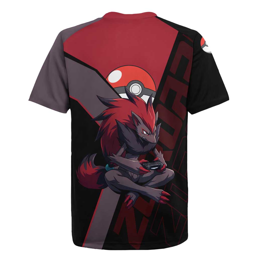 Zoroark Poké Rugby Jersey Dark Neon Anime Style