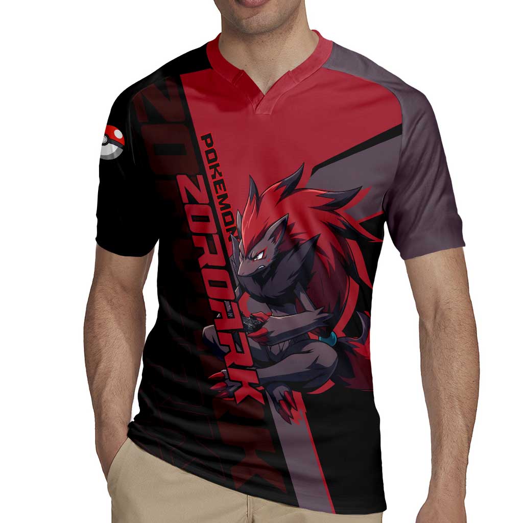 Zoroark Poké Rugby Jersey Dark Neon Anime Style