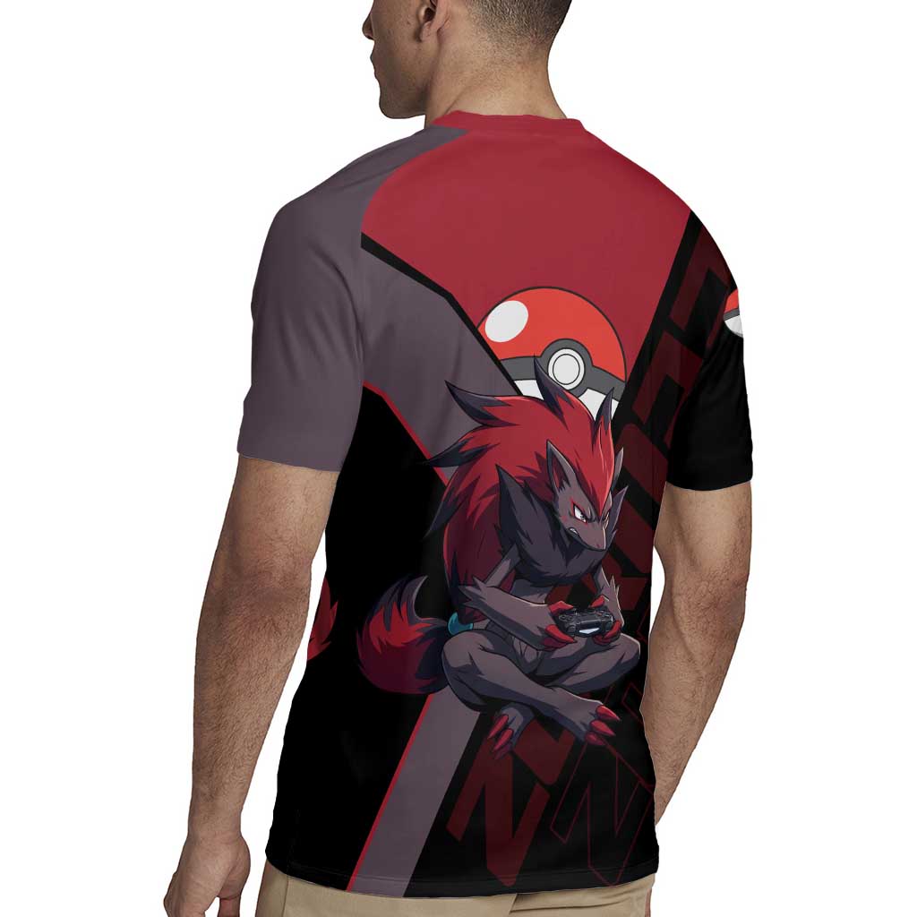 Zoroark Poké Rugby Jersey Dark Neon Anime Style