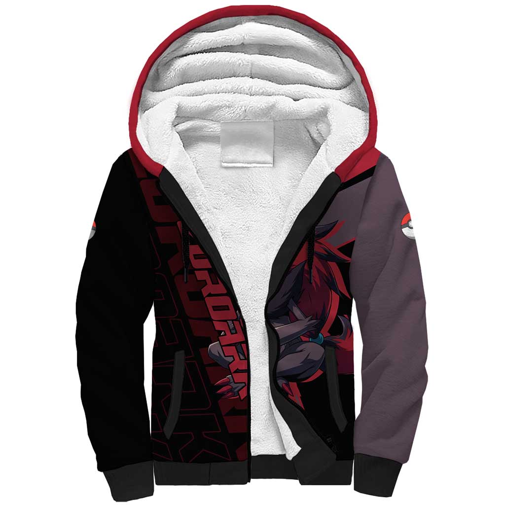Zoroark Poké Sherpa Hoodie Dark Neon Anime Style