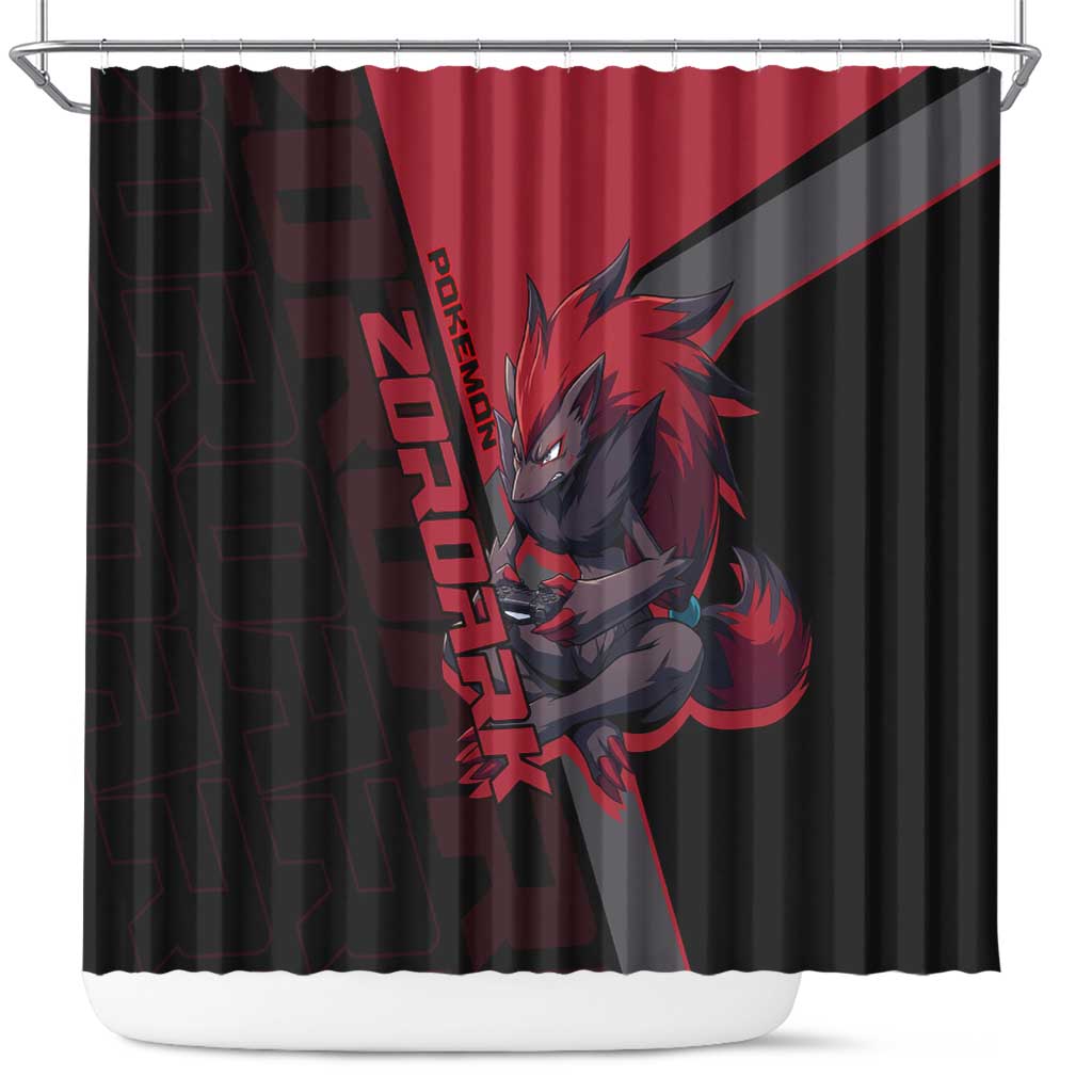 Zoroark Poké Shower Curtain Dark Neon Anime Style
