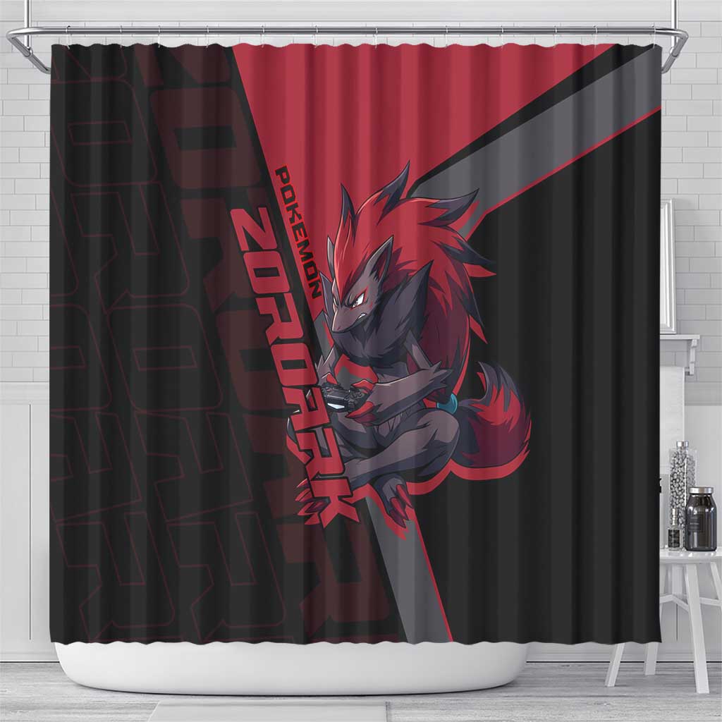 Zoroark Poké Shower Curtain Dark Neon Anime Style