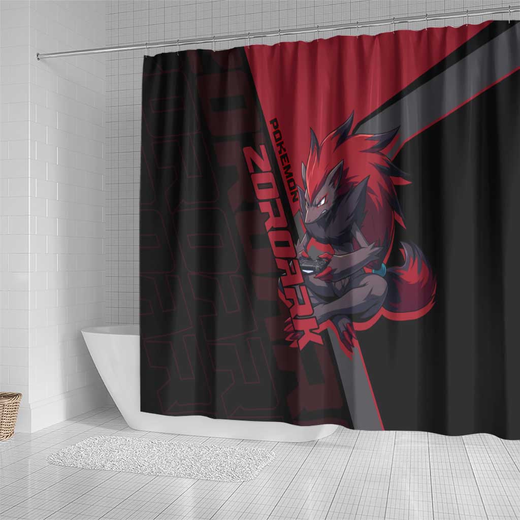 Zoroark Poké Shower Curtain Dark Neon Anime Style