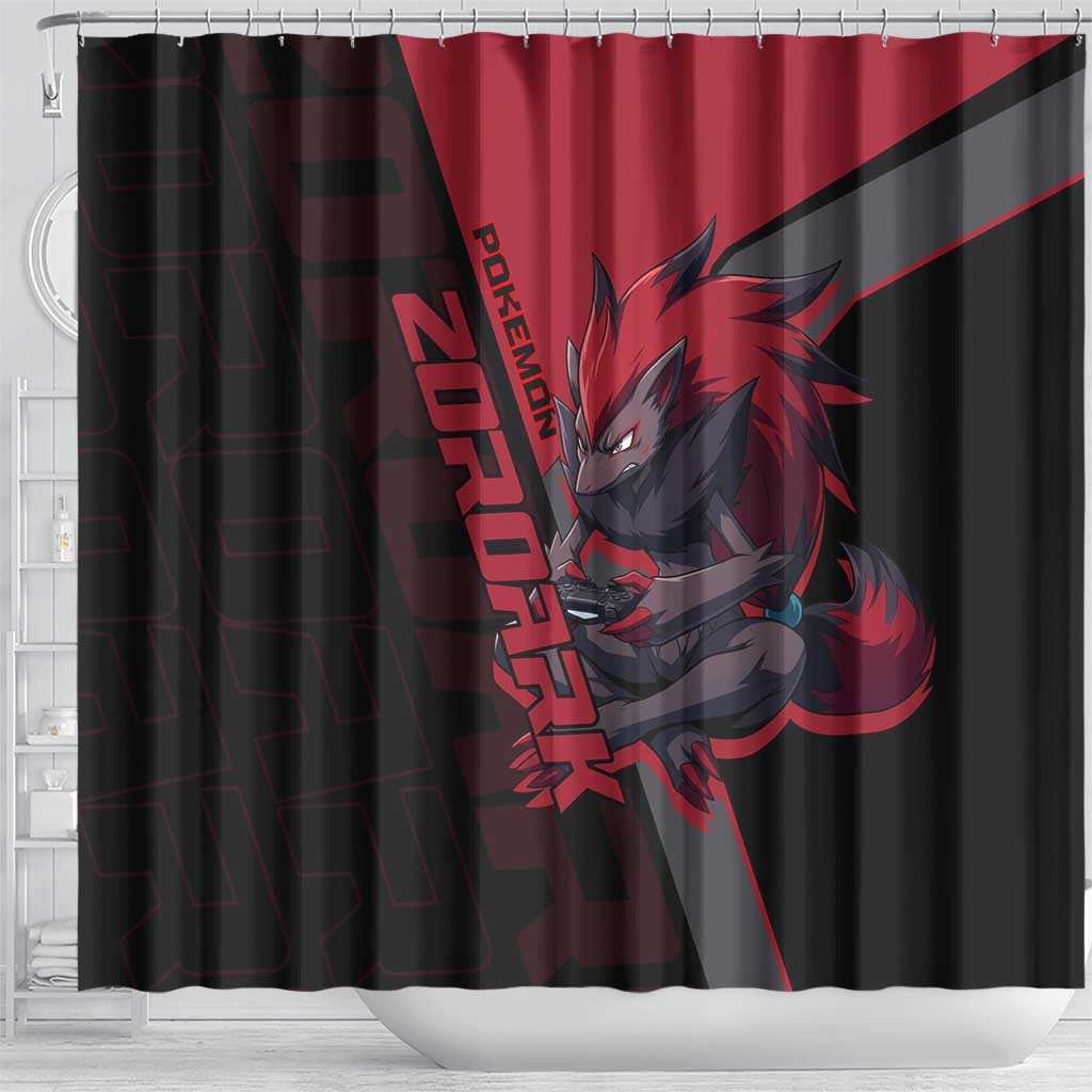 Zoroark Poké Shower Curtain Dark Neon Anime Style