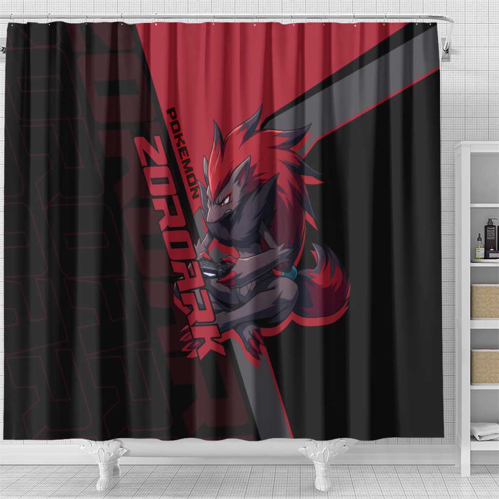 Zoroark Poké Shower Curtain Dark Neon Anime Style