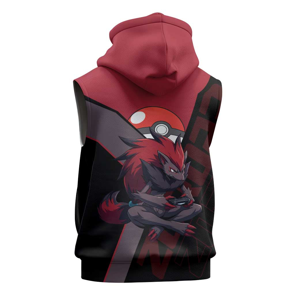 Zoroark Poké Sleeveless Hoodie Dark Neon Anime Style