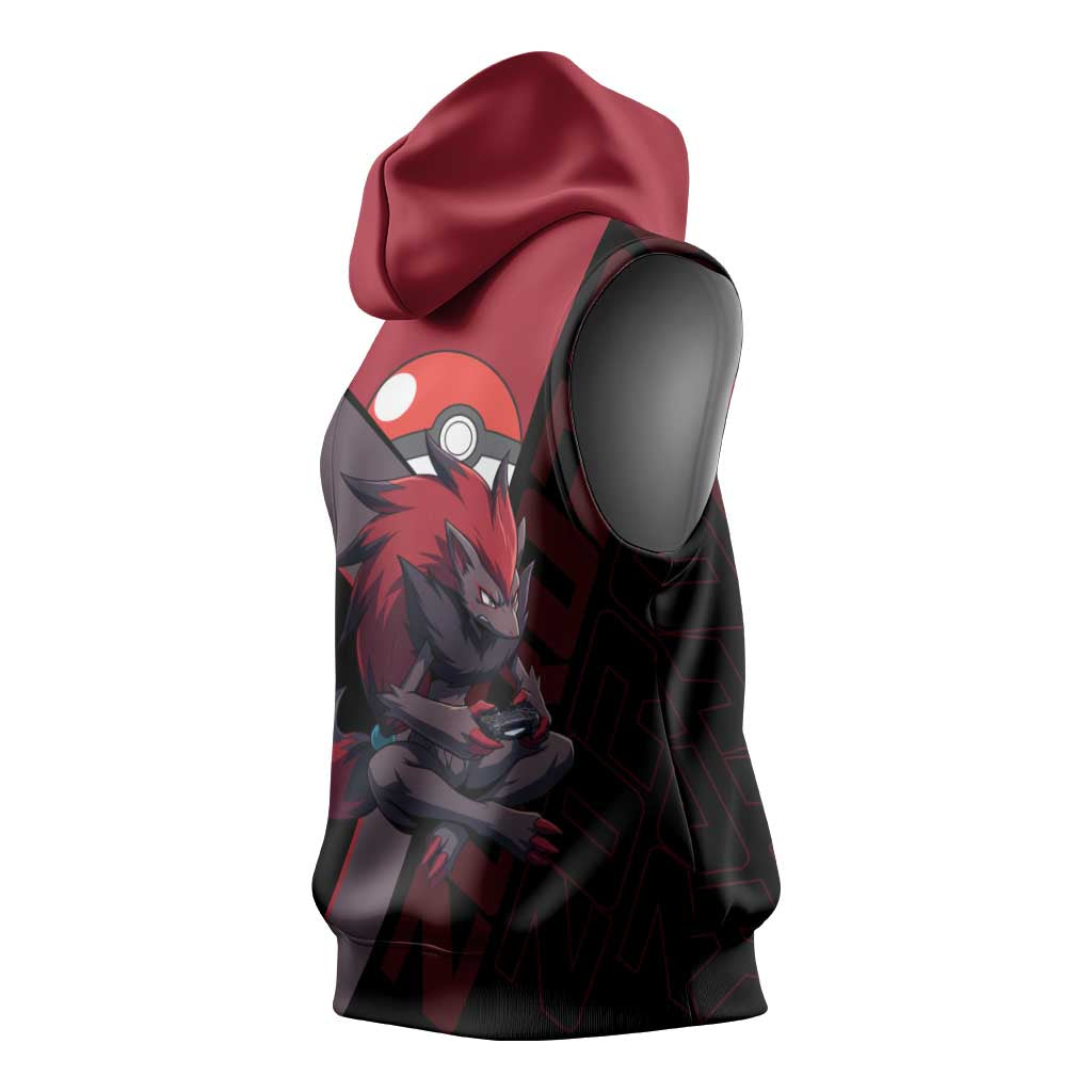Zoroark Poké Sleeveless Hoodie Dark Neon Anime Style
