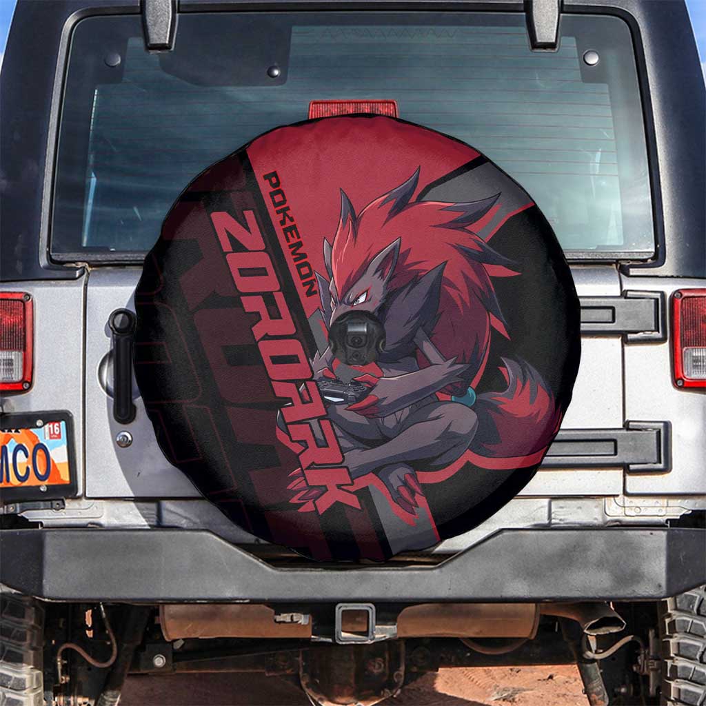 Zoroark Poké Spare Tire Cover Dark Neon Anime Style