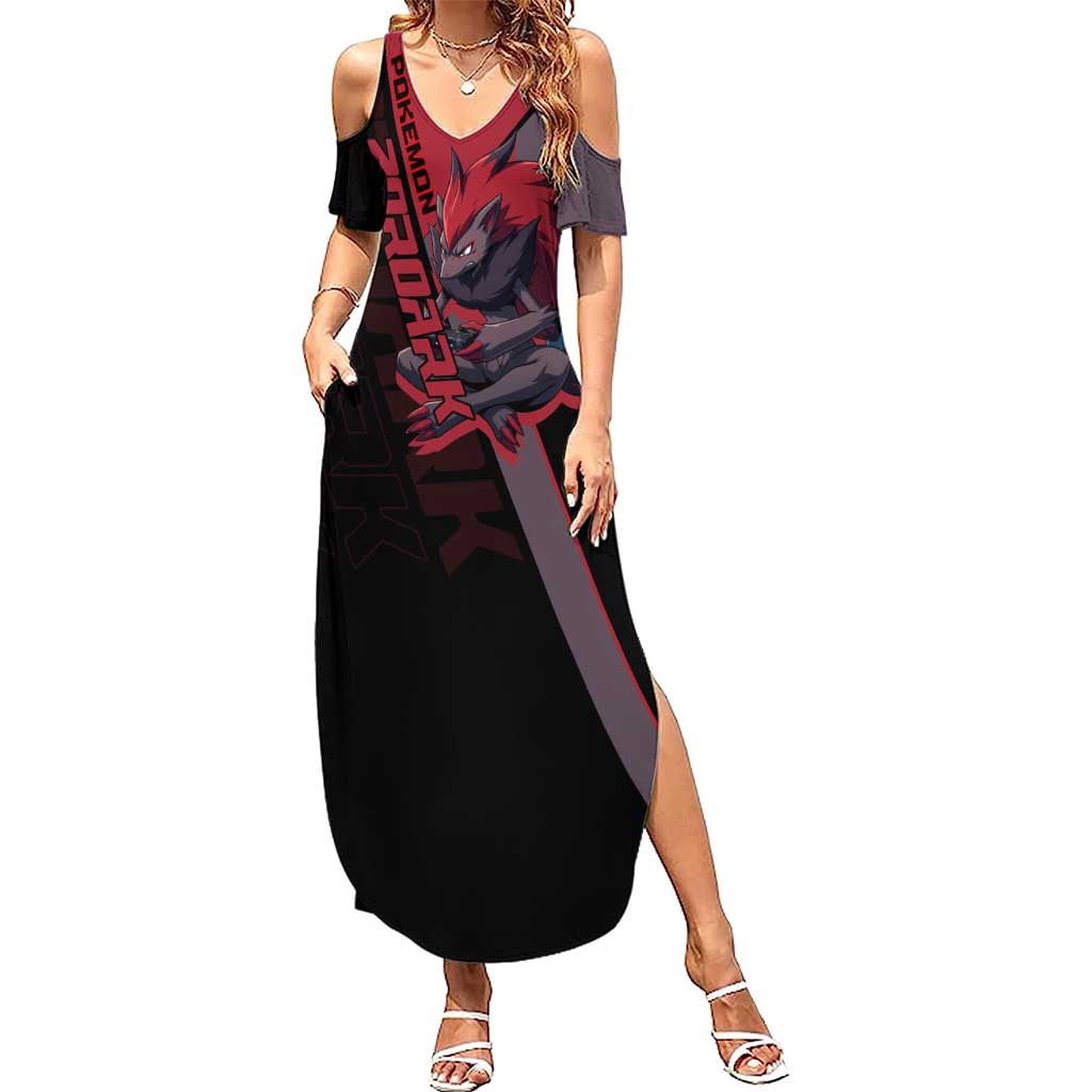 Zoroark Poké Summer Maxi Dress Dark Neon Anime Style