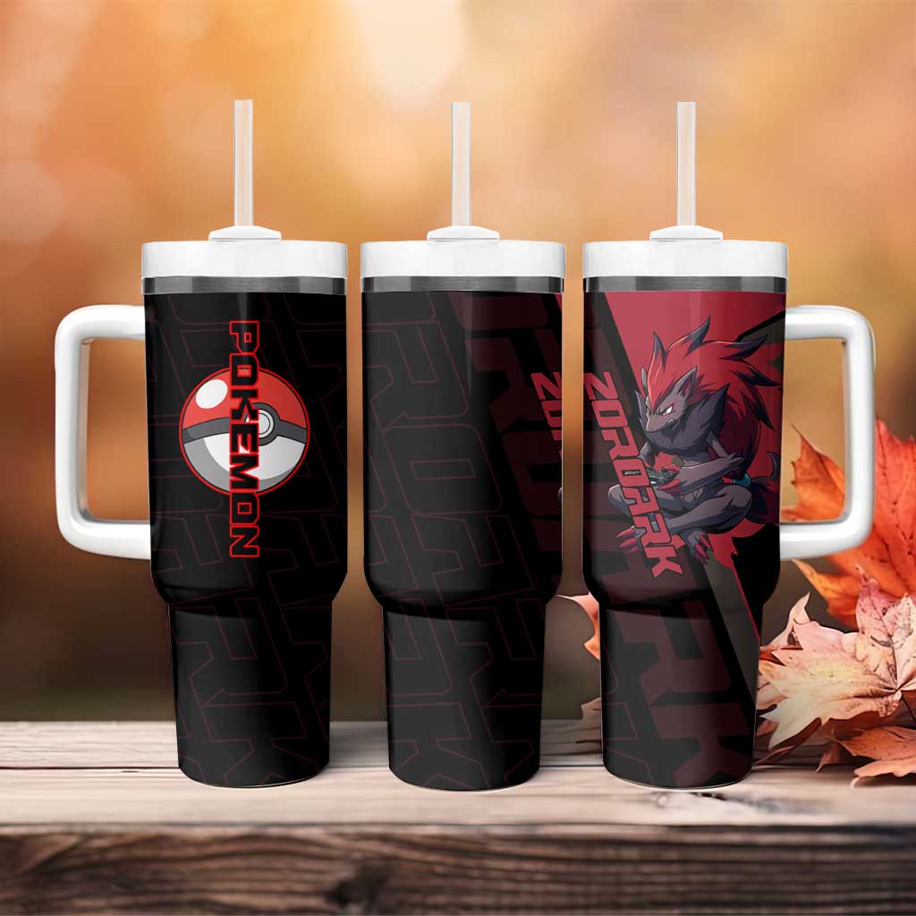 Zoroark Poké Tumbler With Handle Dark Neon Anime Style