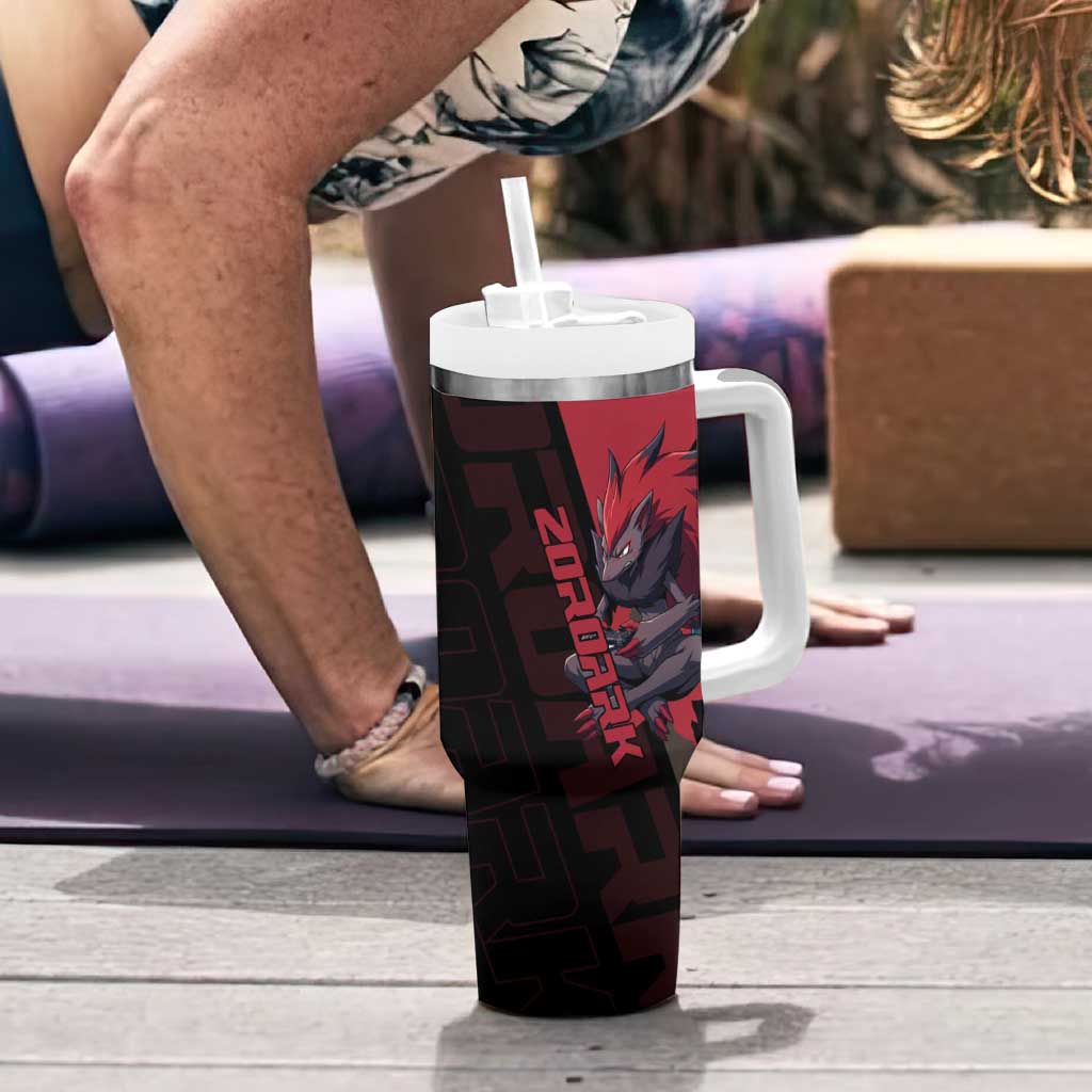 Zoroark Poké Tumbler With Handle Dark Neon Anime Style
