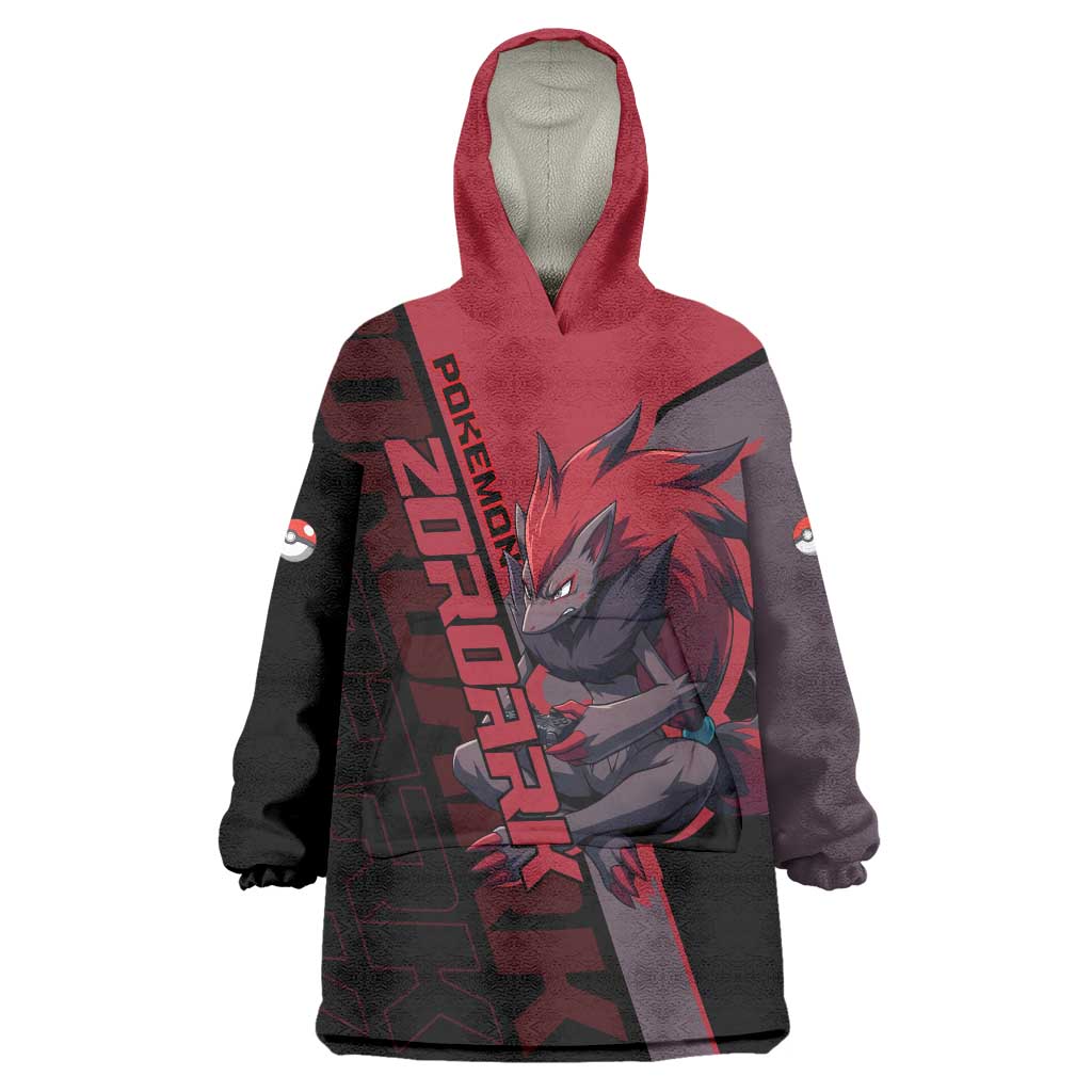 Zoroark Poké Wearable Blanket Hoodie Dark Neon Anime Style