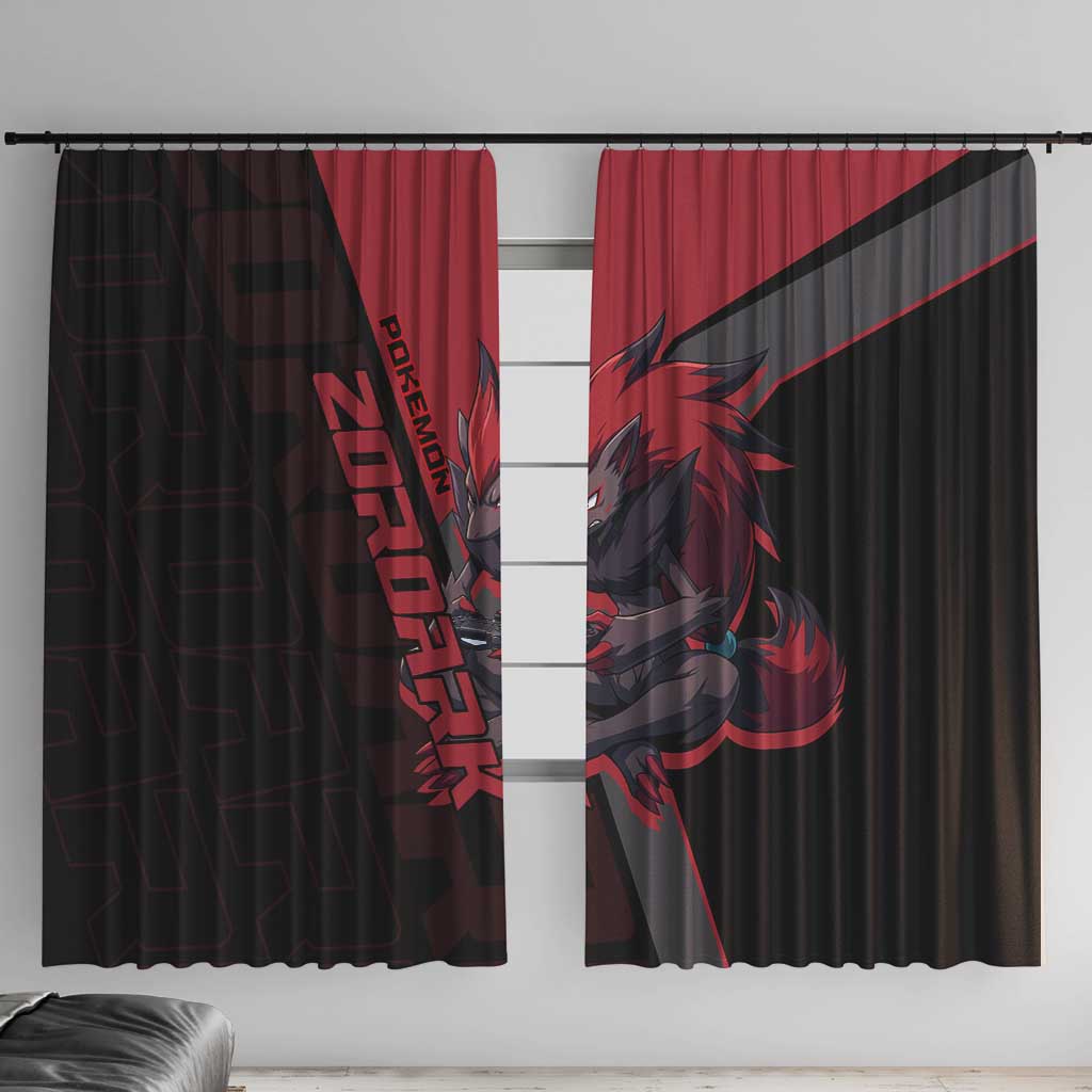 Zoroark Poké Window Curtain Dark Neon Anime Style