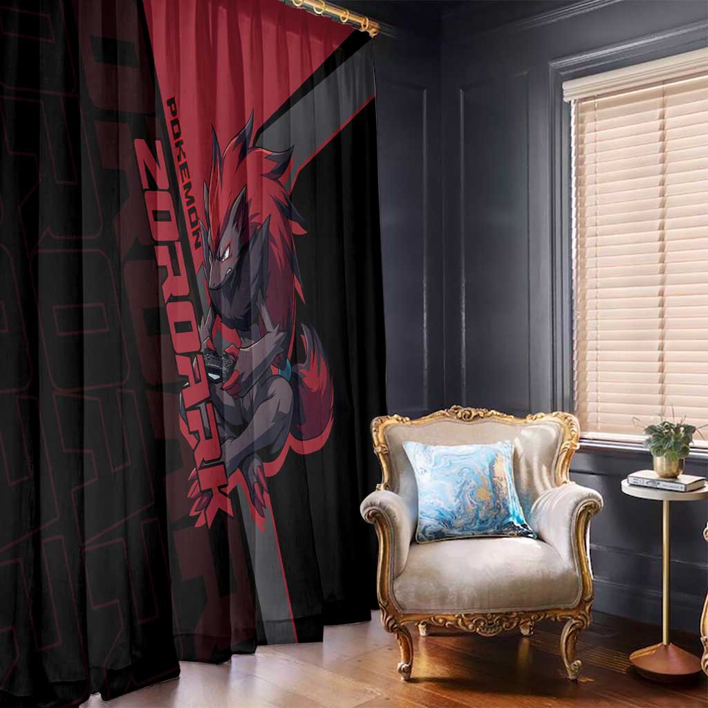 Zoroark Poké Window Curtain Dark Neon Anime Style