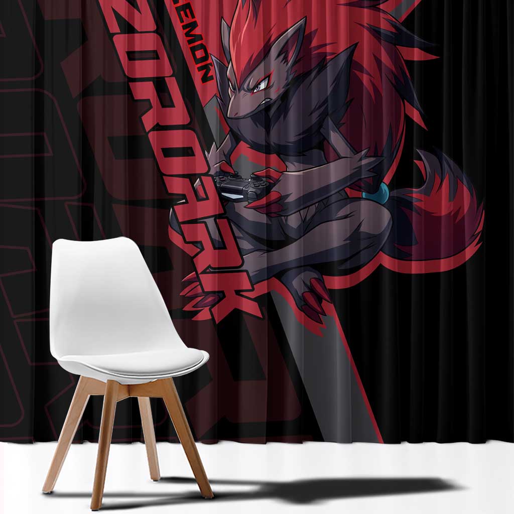 Zoroark Poké Window Curtain Dark Neon Anime Style