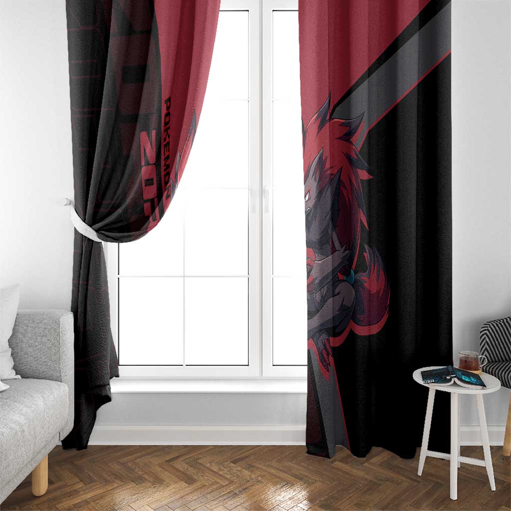 Zoroark Poké Window Curtain Dark Neon Anime Style