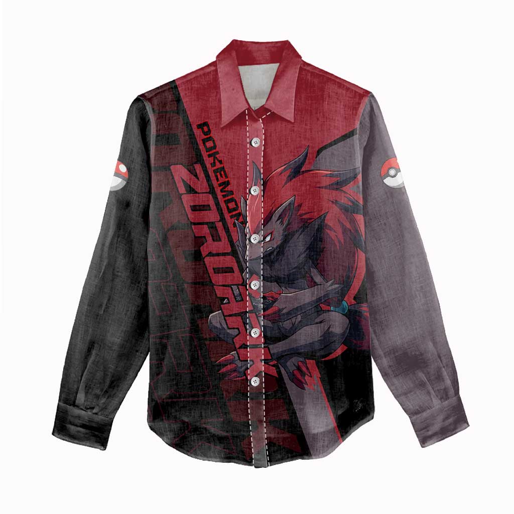 Zoroark Poké Women Casual Shirt Dark Neon Anime Style