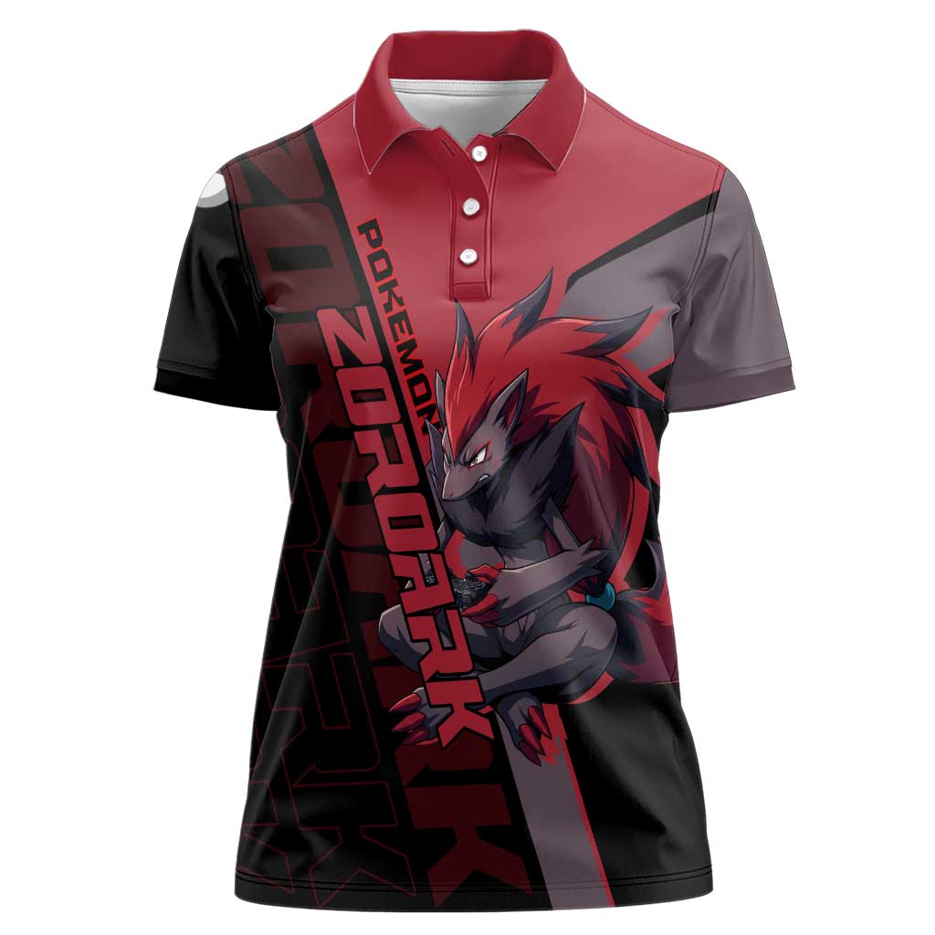 Zoroark Poké Women Polo Shirt Dark Neon Anime Style