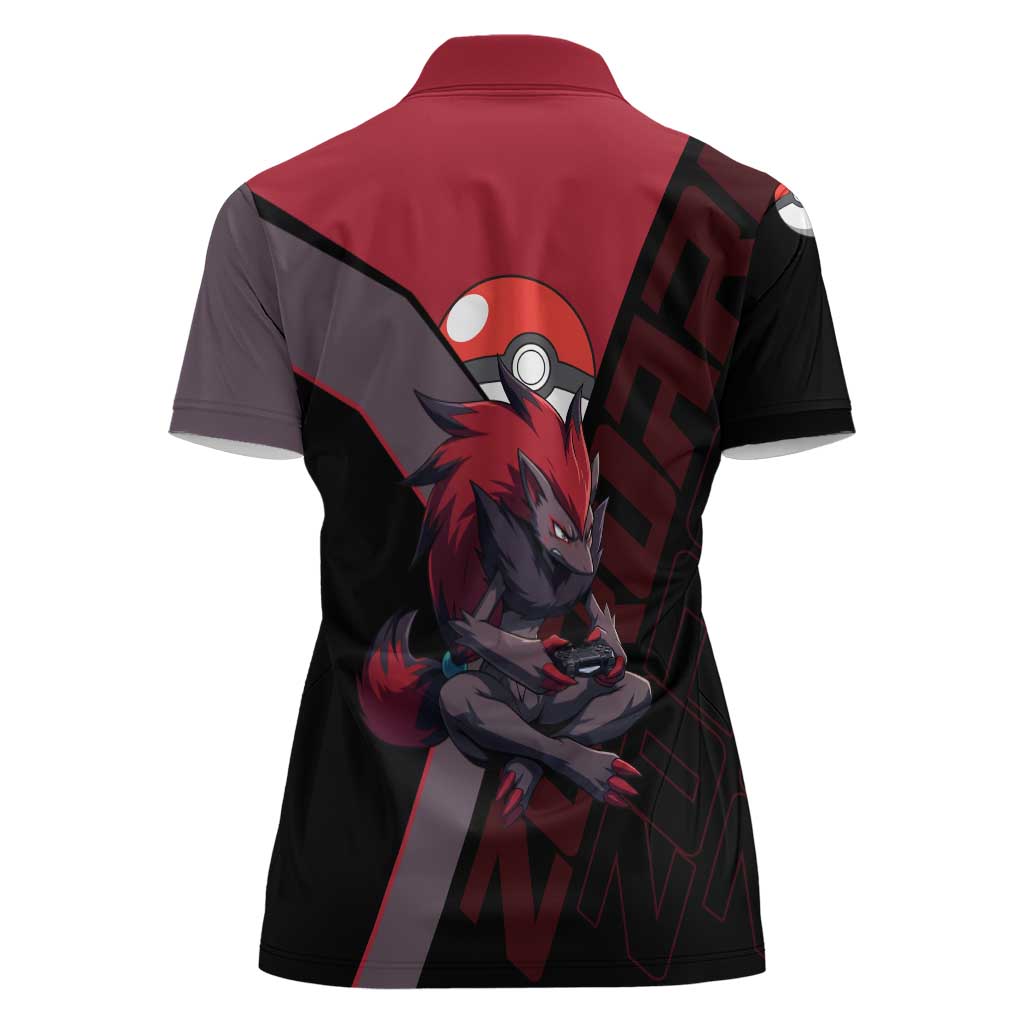 Zoroark Poké Women Polo Shirt Dark Neon Anime Style