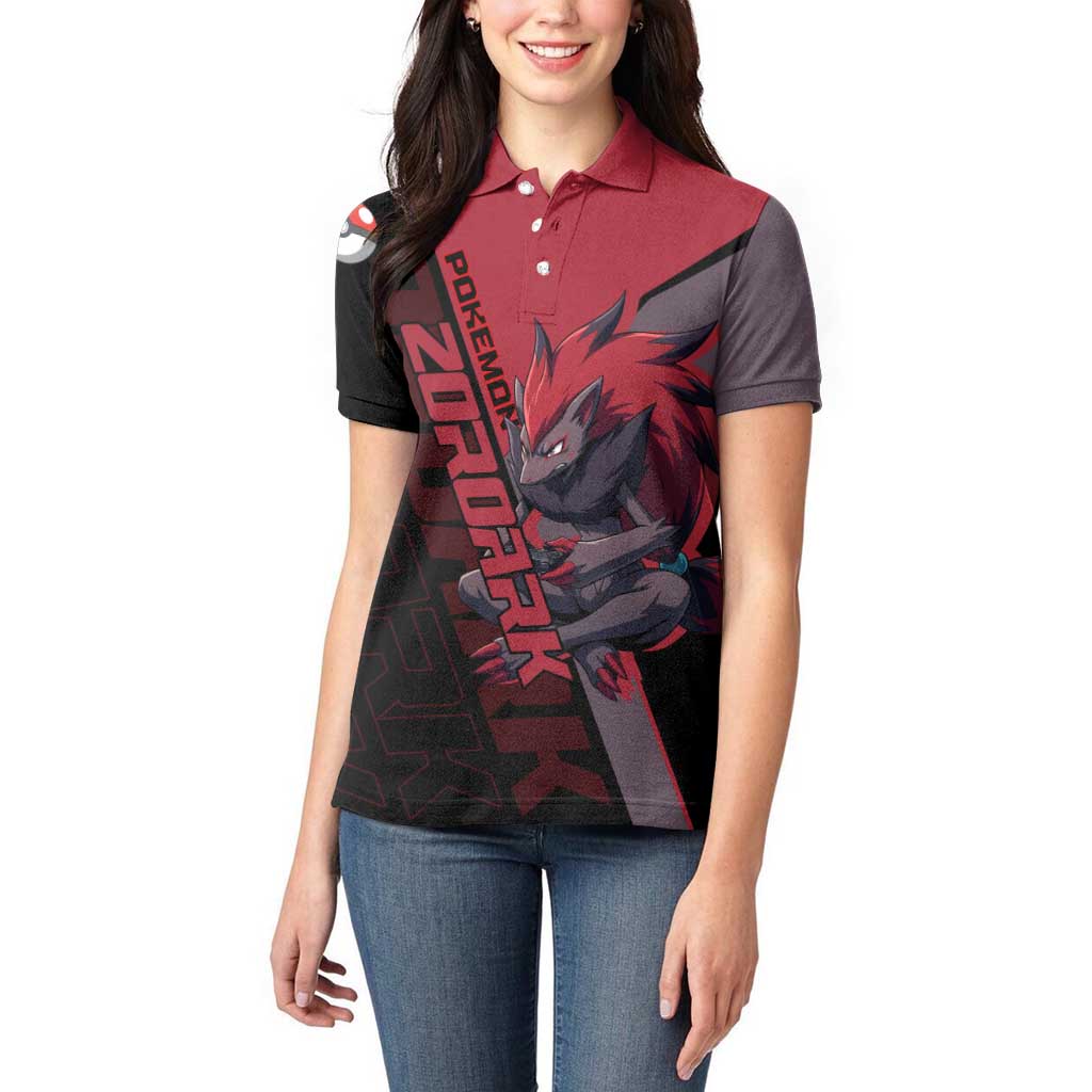 Zoroark Poké Women Polo Shirt Dark Neon Anime Style