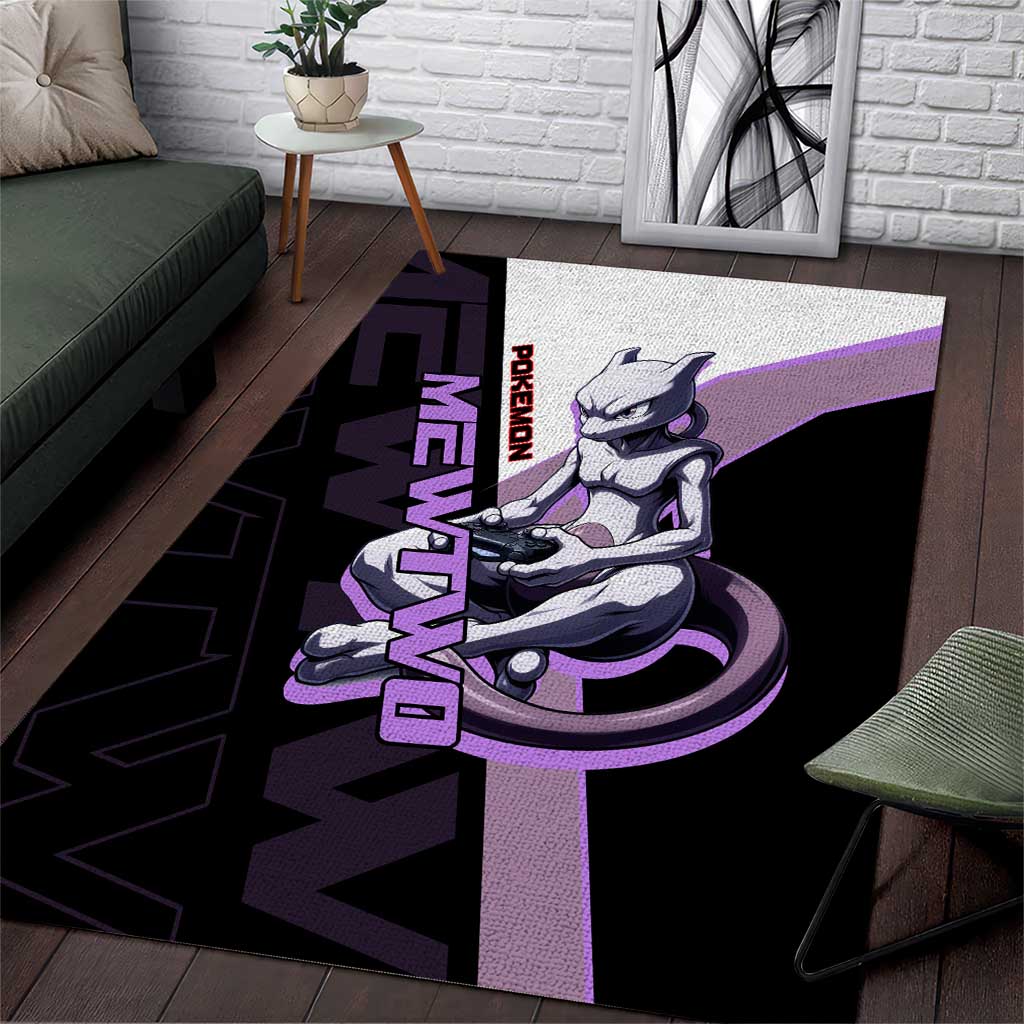 Mewtwo Poké Area Rug Shadowcore Anime Style