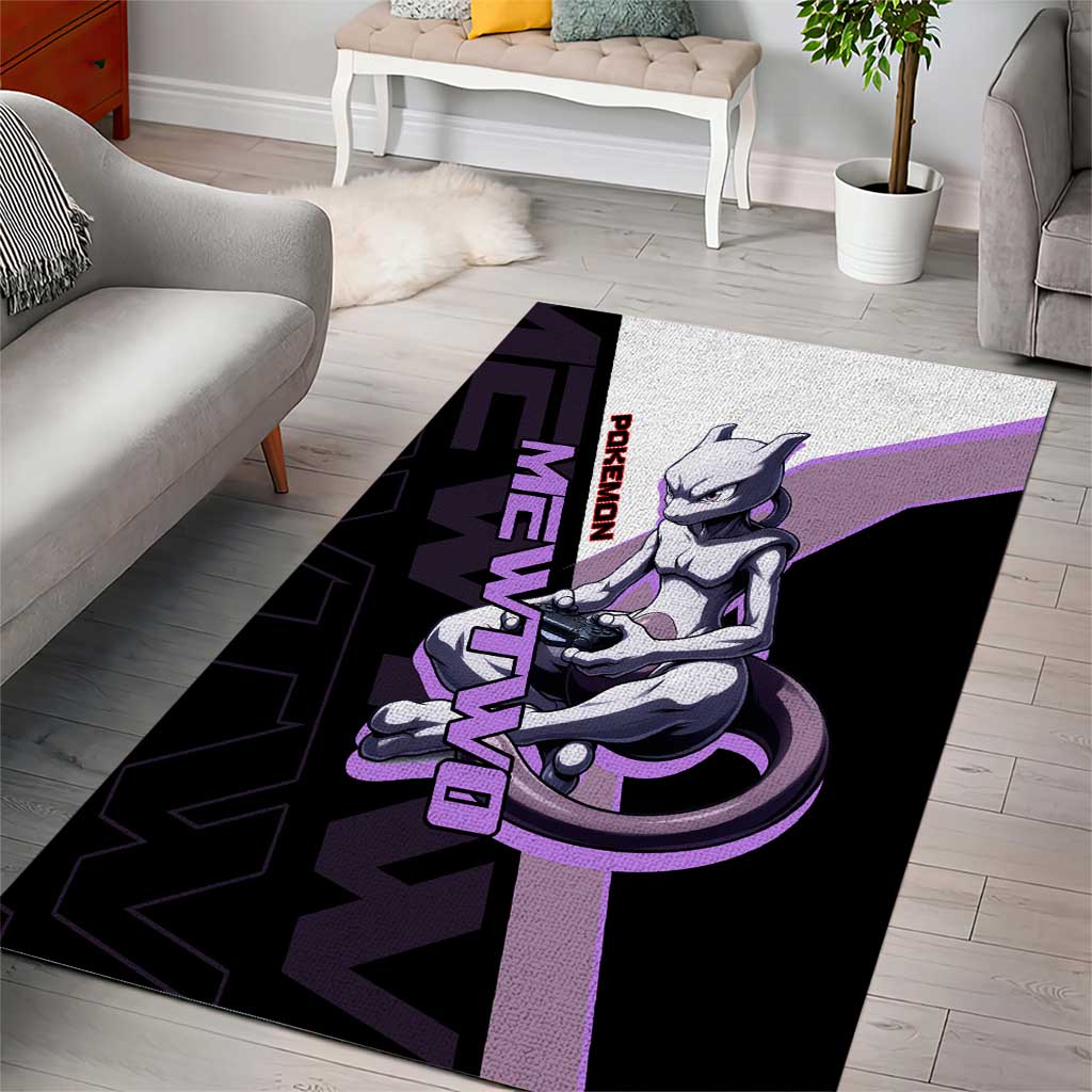 Mewtwo Poké Area Rug Shadowcore Anime Style