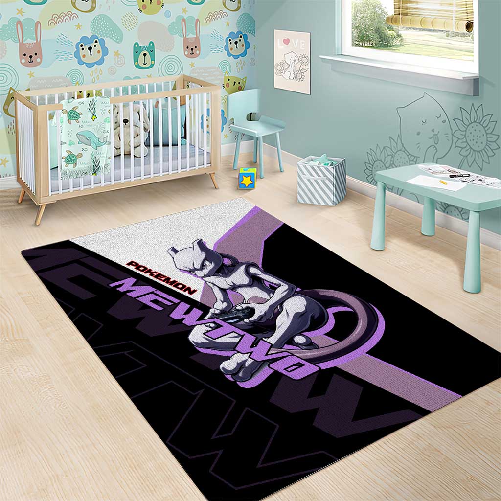 Mewtwo Poké Area Rug Shadowcore Anime Style