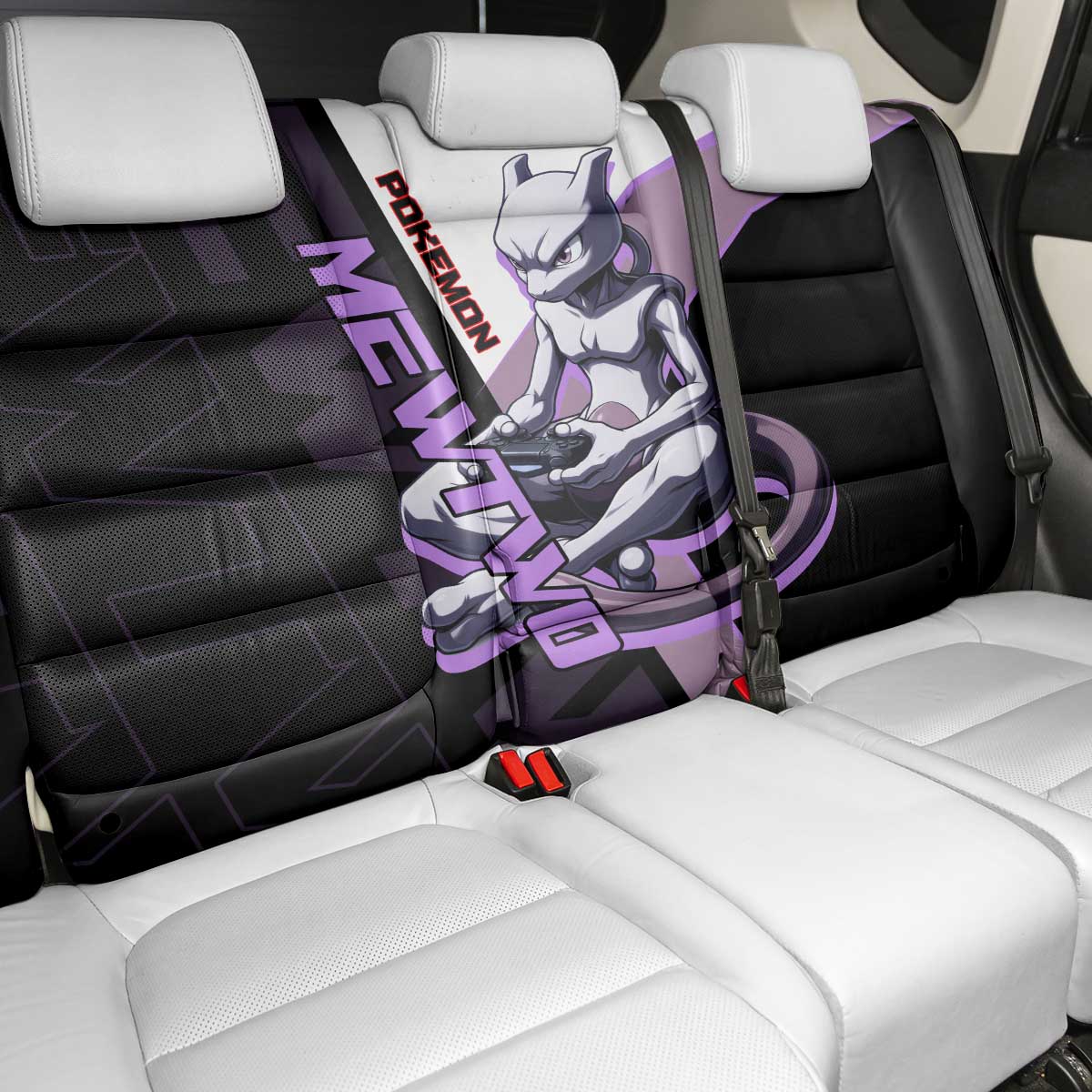 Mewtwo Poké Back Car Seat Cover Shadowcore Anime Style
