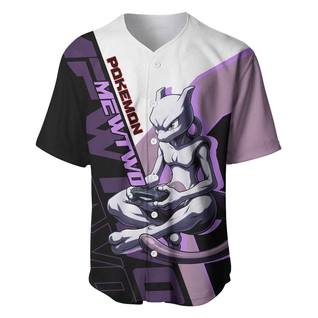 Mewtwo Poké Baseball Jersey Shadowcore Anime Style