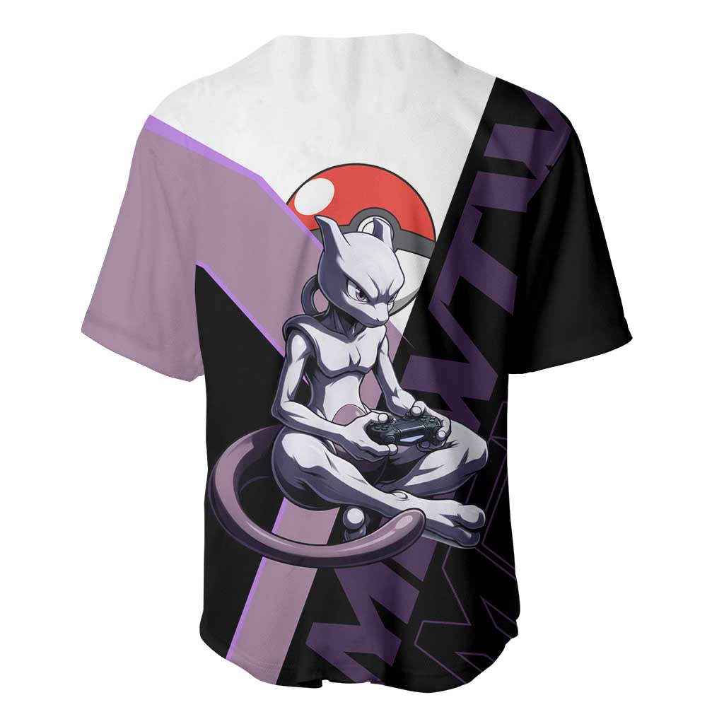 Mewtwo Poké Baseball Jersey Shadowcore Anime Style