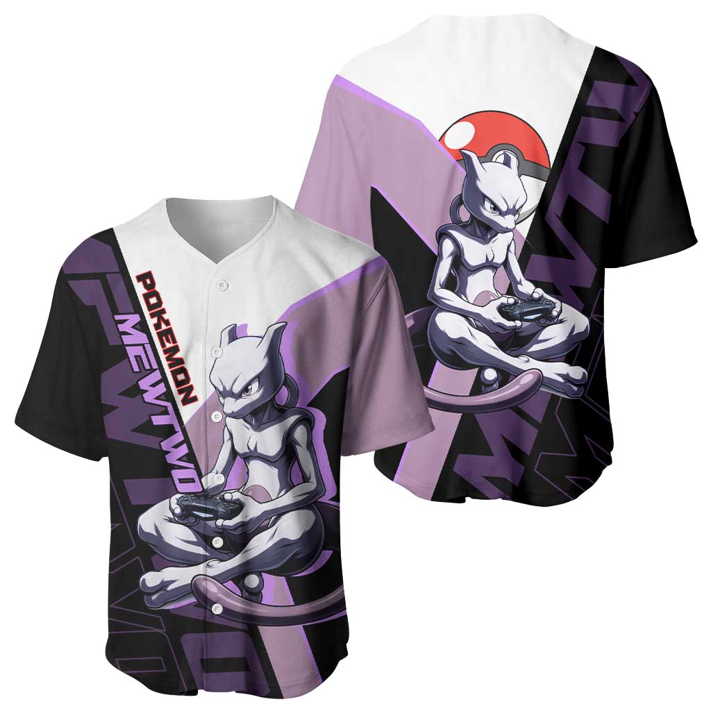 Mewtwo Poké Baseball Jersey Shadowcore Anime Style